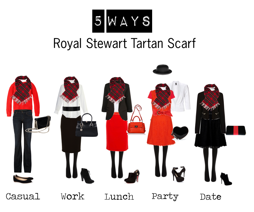 5 Ways - Royal Stewart Tartan Scarf